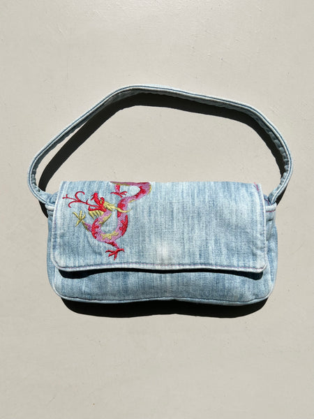 Dragon Denim Clutch