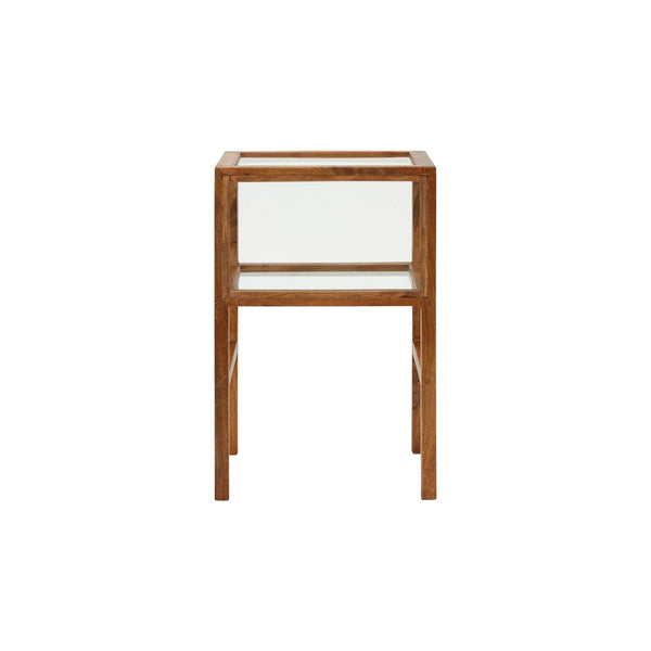 House Doctor Mango Wood and Glass Side Table