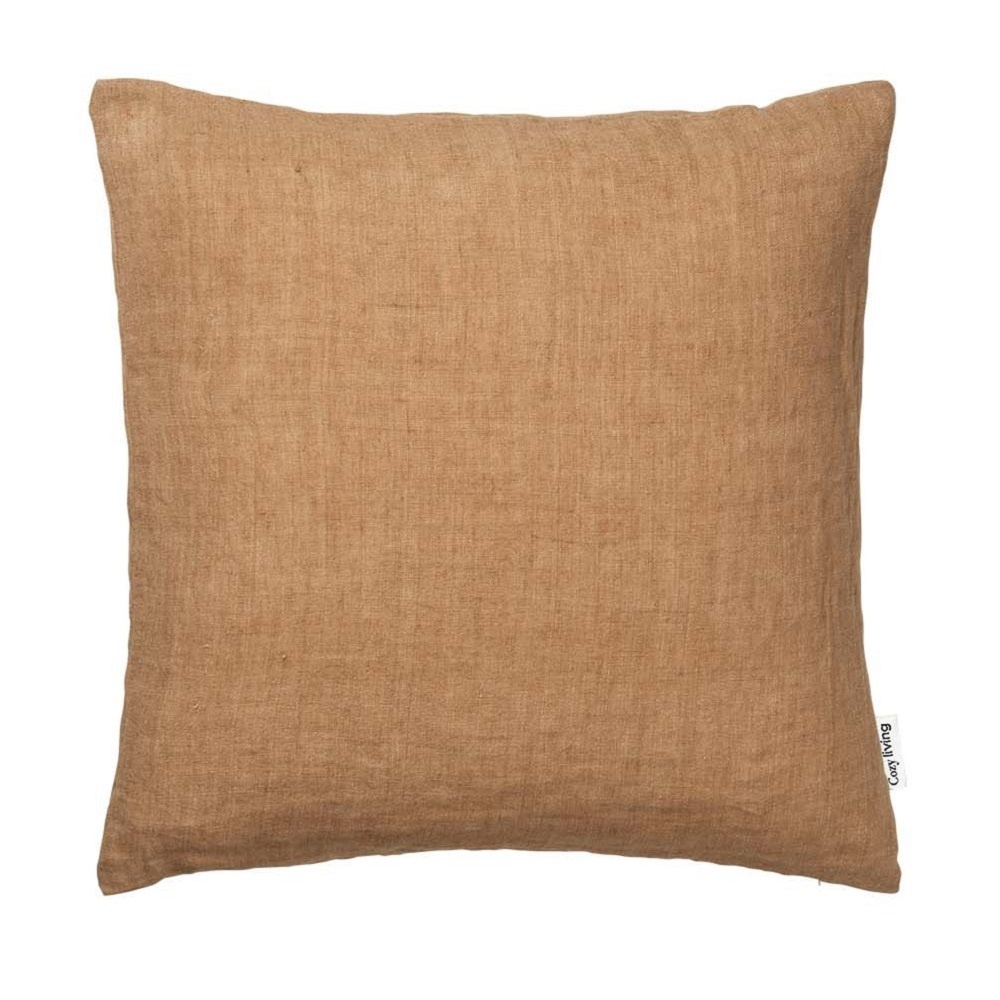 Cozy Living 50 x 50cm Caramel Linen Square Cushion