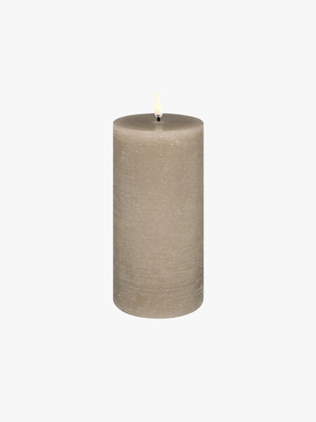 Led Pillar Candle 7.8x15cm - Sandstone