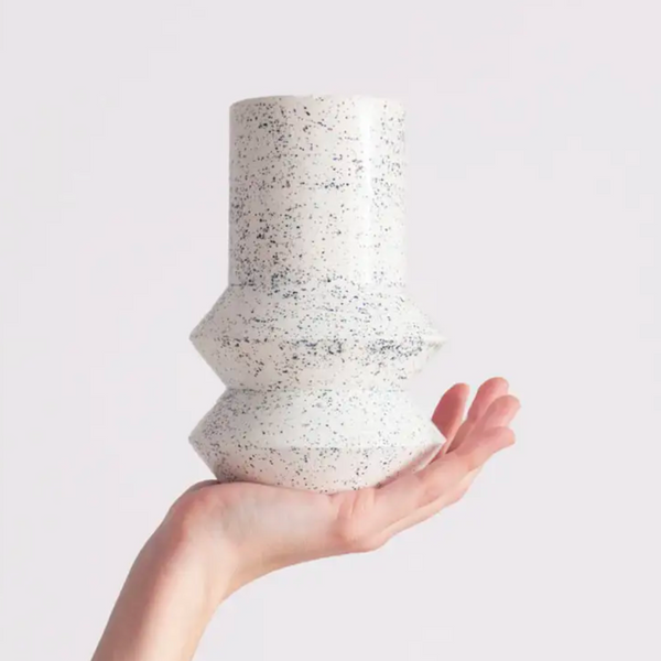 Speckled Geo Ceramic Vase