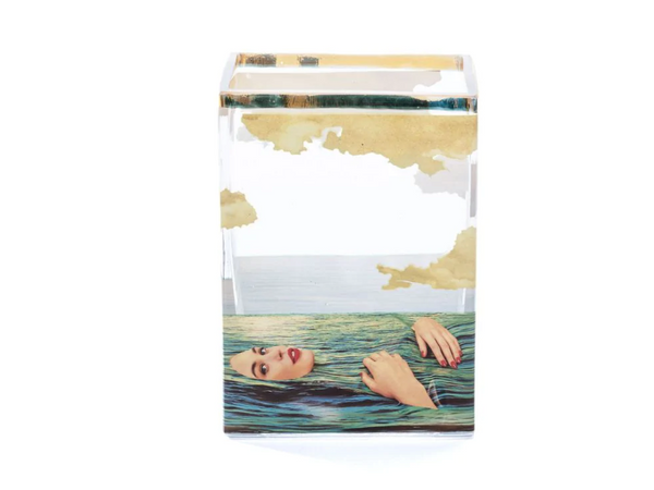 Seletti Vaso In Vetro Toiletpaper 10x8 H14 Sea Girl