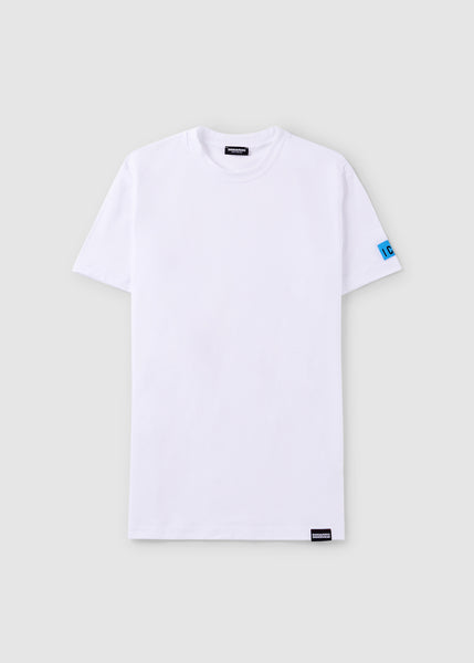 Dsquared2 Mens Arm Patch T-shirt In White/blue