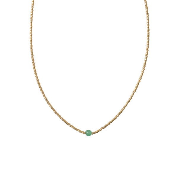 Flora Aventurine Gold Necklace