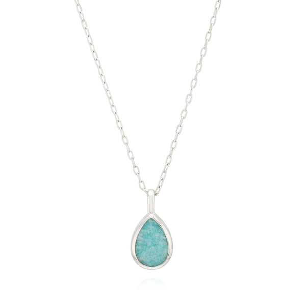 Anna Beck Medium Amazonite Drop Pendant Necklace - Silver