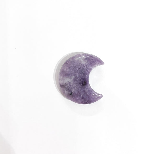 Crescent Moon Gemstone Carving- Lepidolite