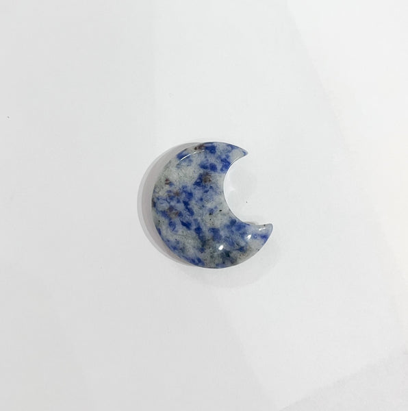 Crescent Moon Gemstone Carving- Sodalite