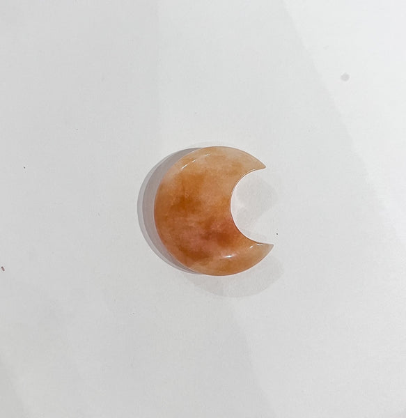 Crescent Moon Gemstone Carving- Carnelian