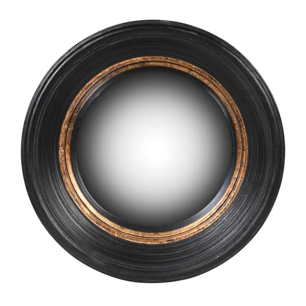 Black And Gold Convex Mirror | Small