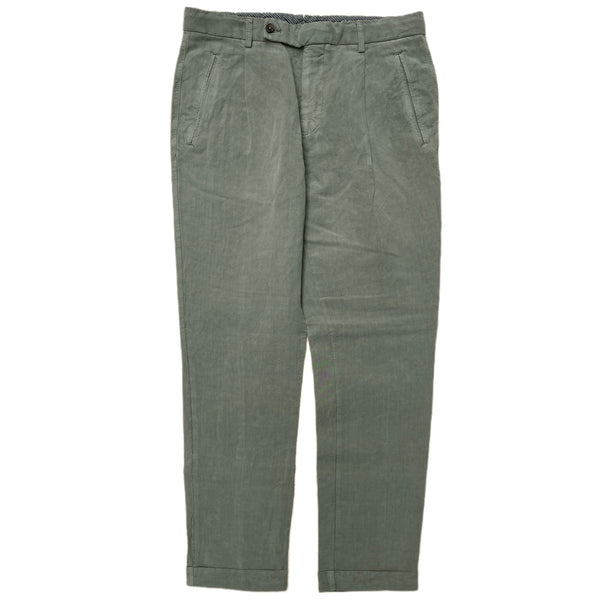 Lyocell Linen Chino Pants In Green