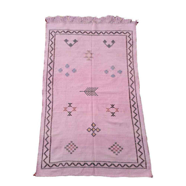 Pink Artisanal Moroccan Cactus Silk Carpet