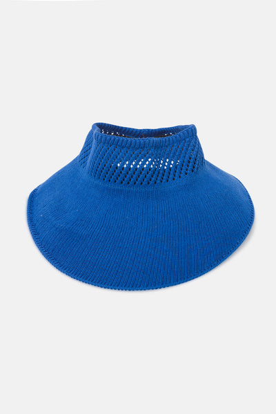 Blue Adjustable Crochet Visor