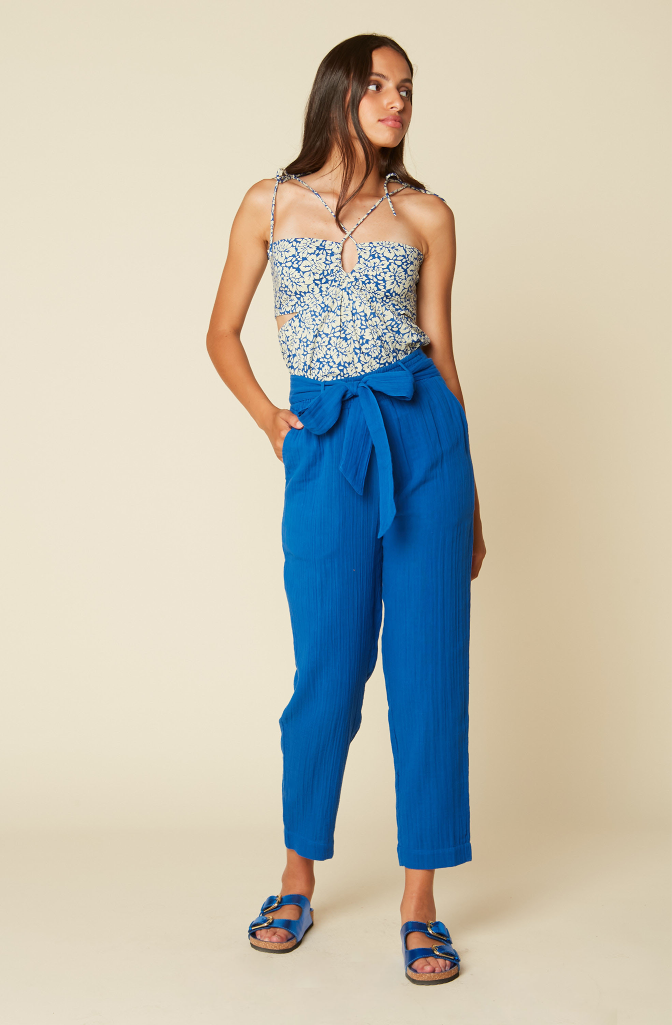 Royal Blue Thibault Gauze Pants