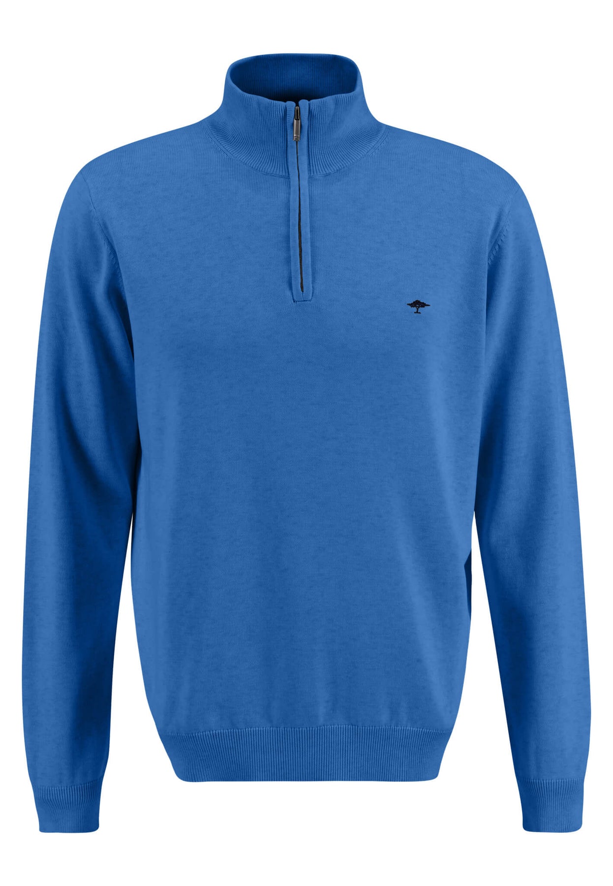 Bright Ocean Cotton Half Zip Sweater