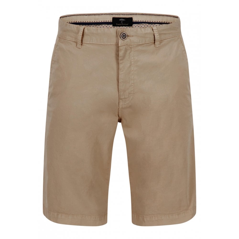 FYNCH-HATTON Sand Cotton Stretch Chino Shorts