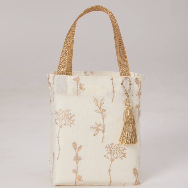 Large Wildflowers - Reusable Fabric Gift Bag Tote Style