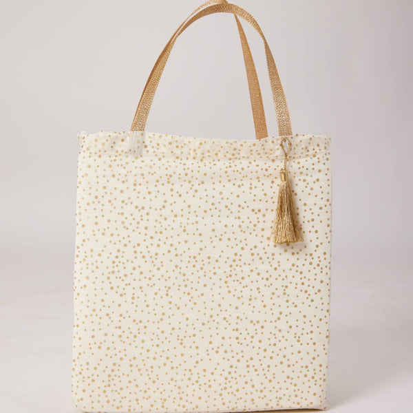 Medium Reusable Fabric Gift Bag Tote Style - Vanilla Confetti