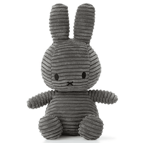 Small Bunny Plush Corduroy Grey