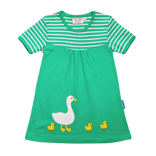 Organic Applique Dress - Duck