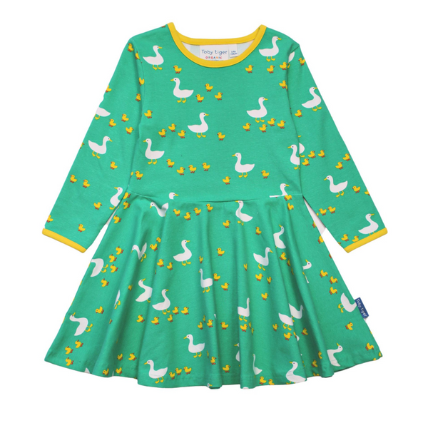 Organic Skater Dress - Duck Print