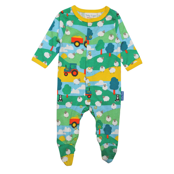 Organic Babygrow - Farm Print