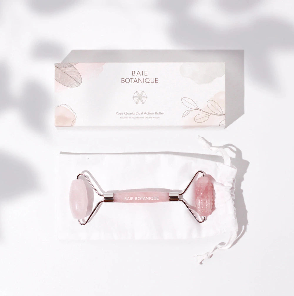 Rose Quartz Dual Action Roller - Baie Botanique