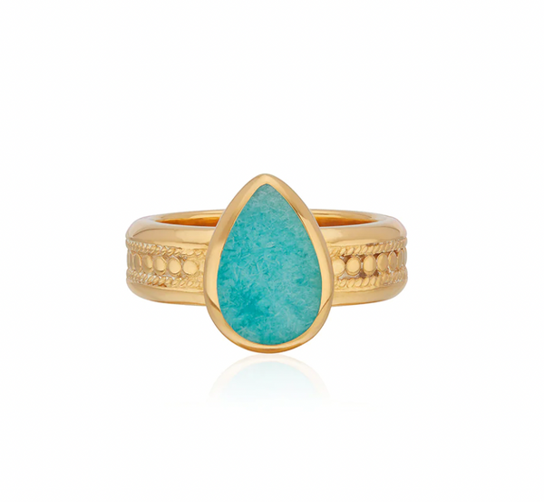 Amazonite Drop Cocktail Ring