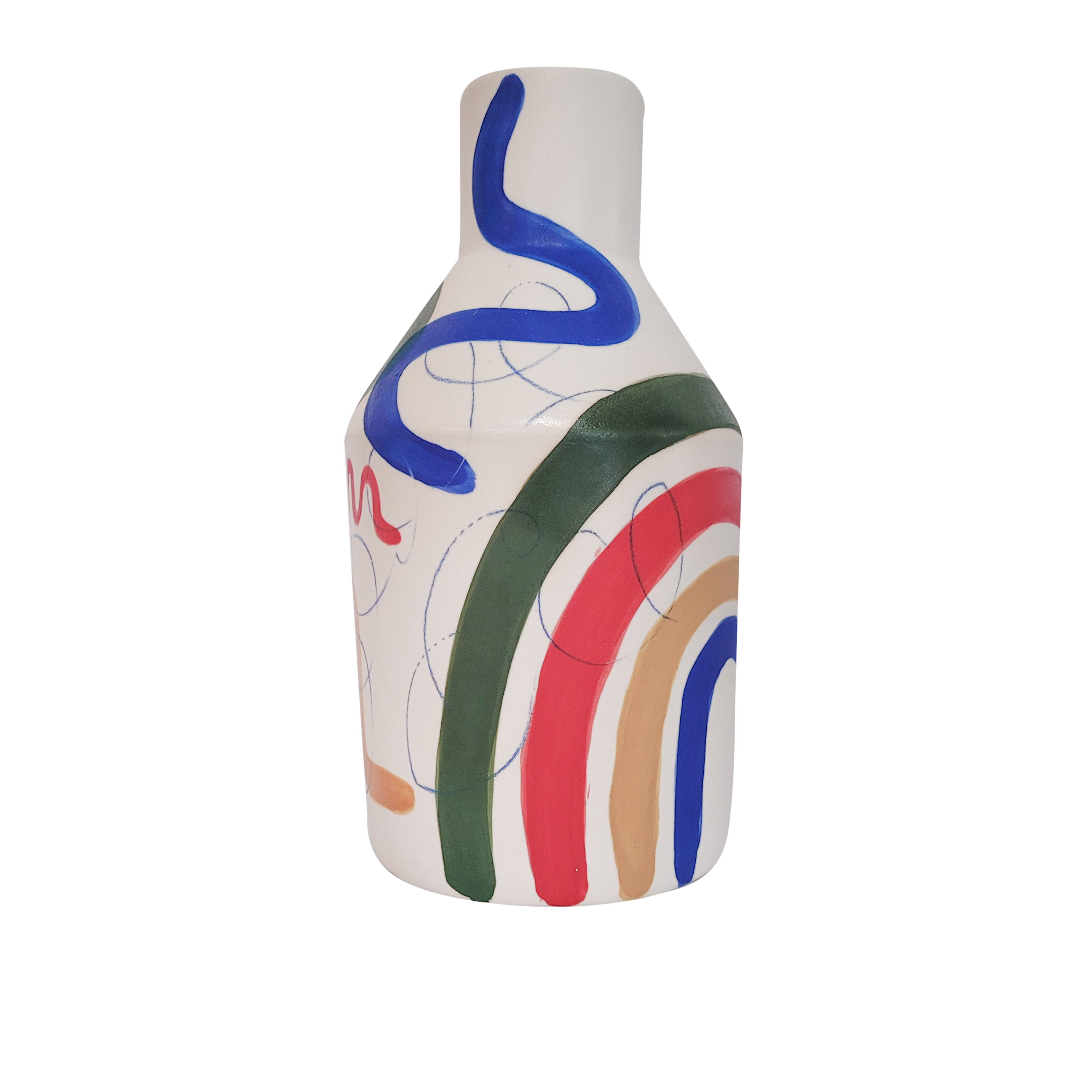 Porcelain Brushstroke Bottle Vase