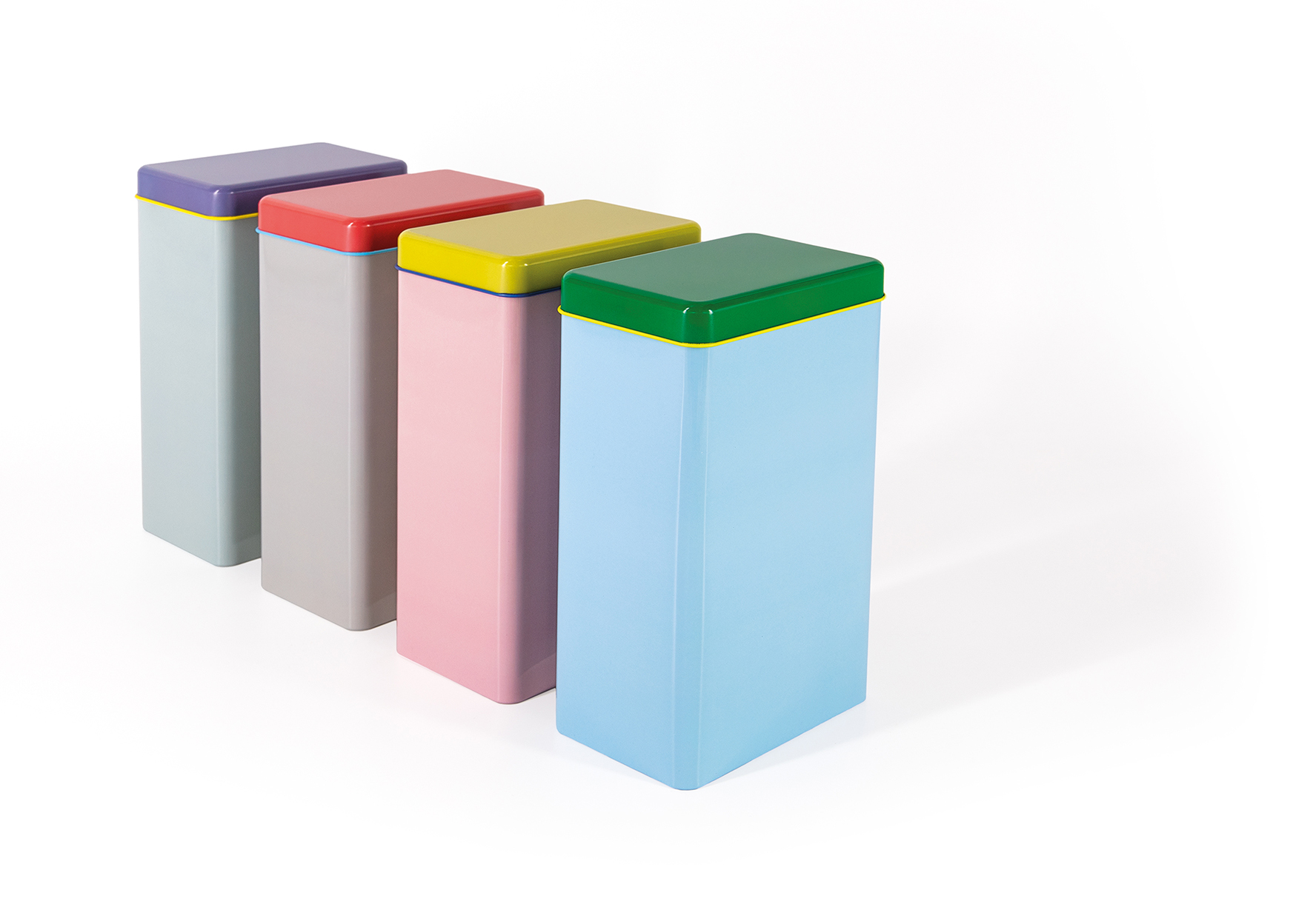 Multicoloured Storage Tins (Set of 4)