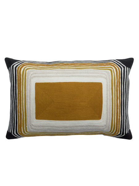 Cassie Embroidered Cushion In Bronze - 30 X 50