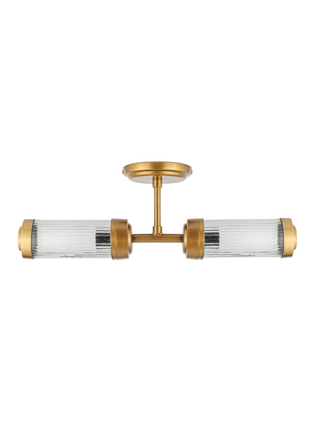 Akurdi Antique Brass Ribbed Double Wall Lamp