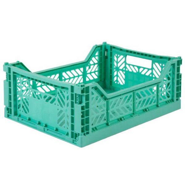 Medium Mint Folding Storage Crate