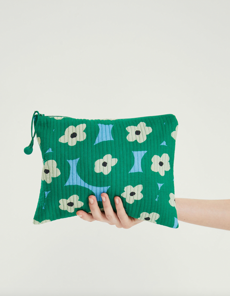 Green Bold Beach Clutch Bag