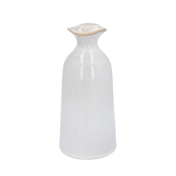 White Ceramic Funnel Top Vase