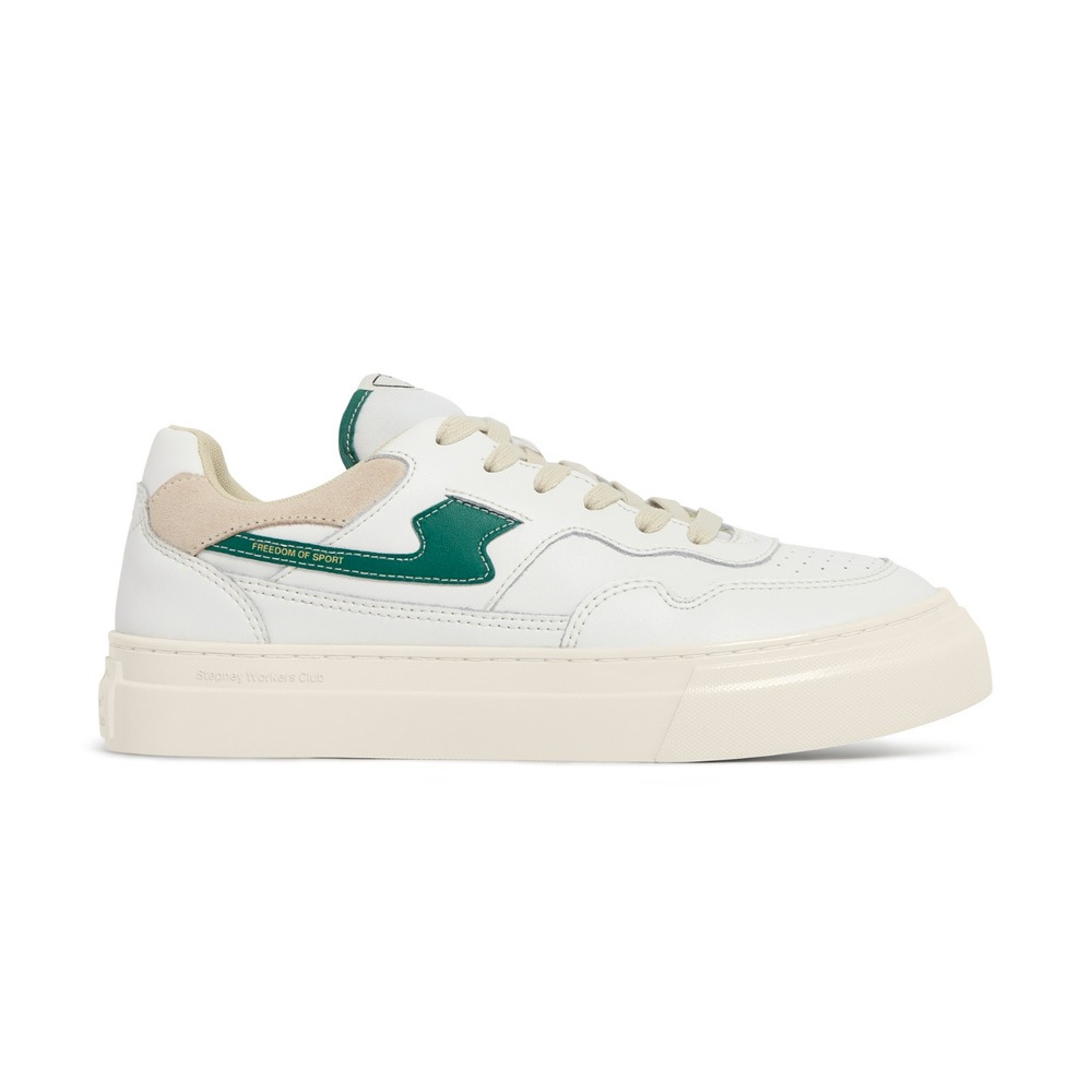 Pearl S-strike Shoes White / Green Leather