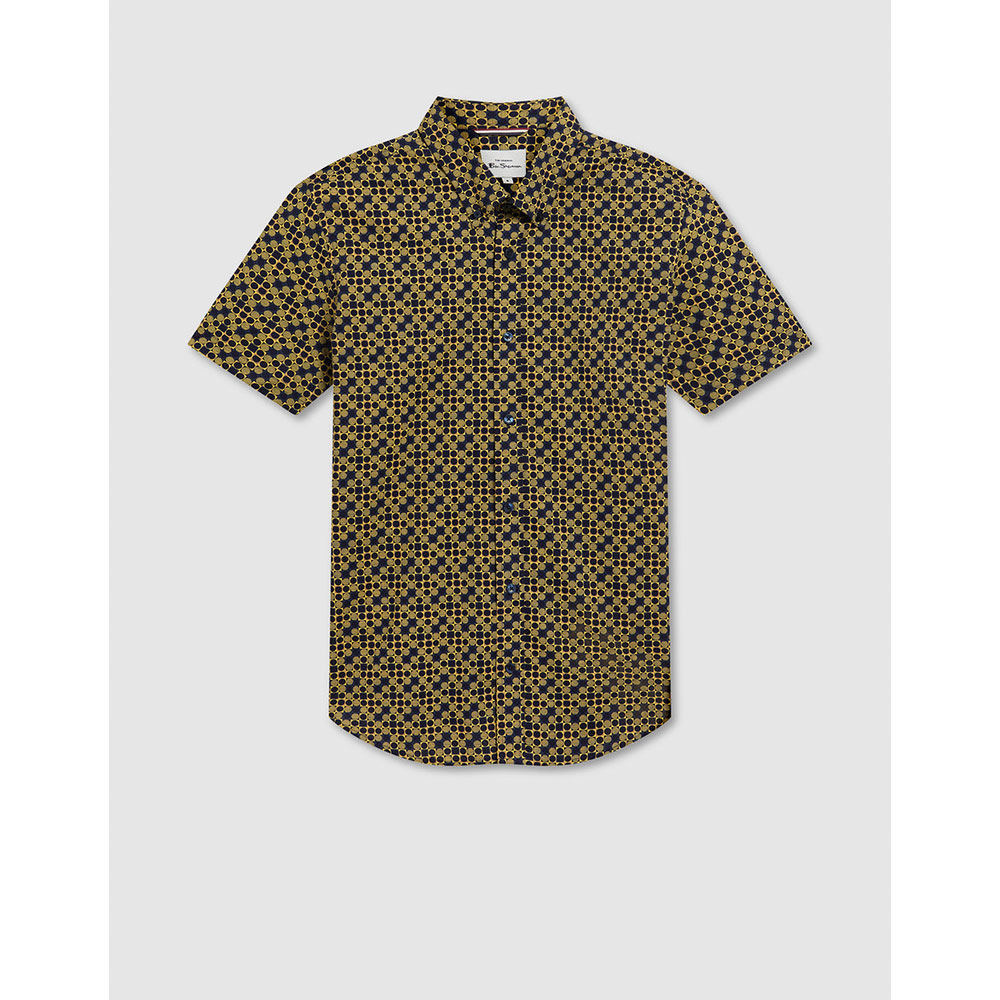 Short Sleeve Shirt mod geo print - Lemon