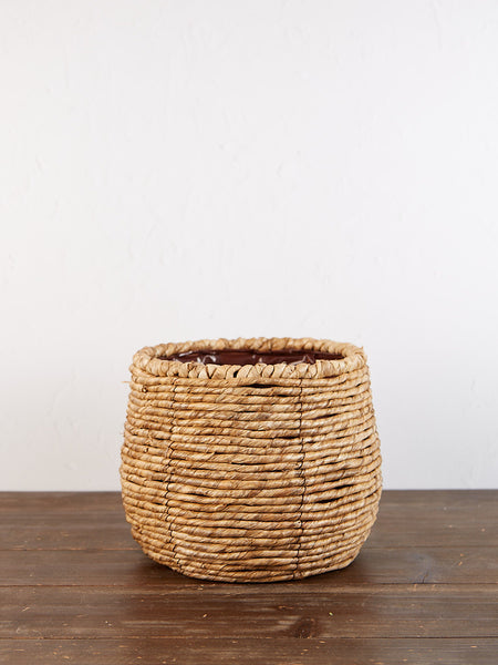 lilliandaph Natural Round Woven Lined Maize Basket - Large