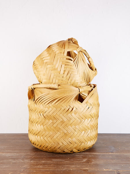 Woven Bamboo Planter Basket - Large