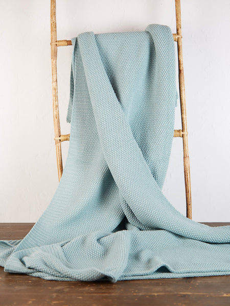 lilliandaph Knitted Throw - Aqua