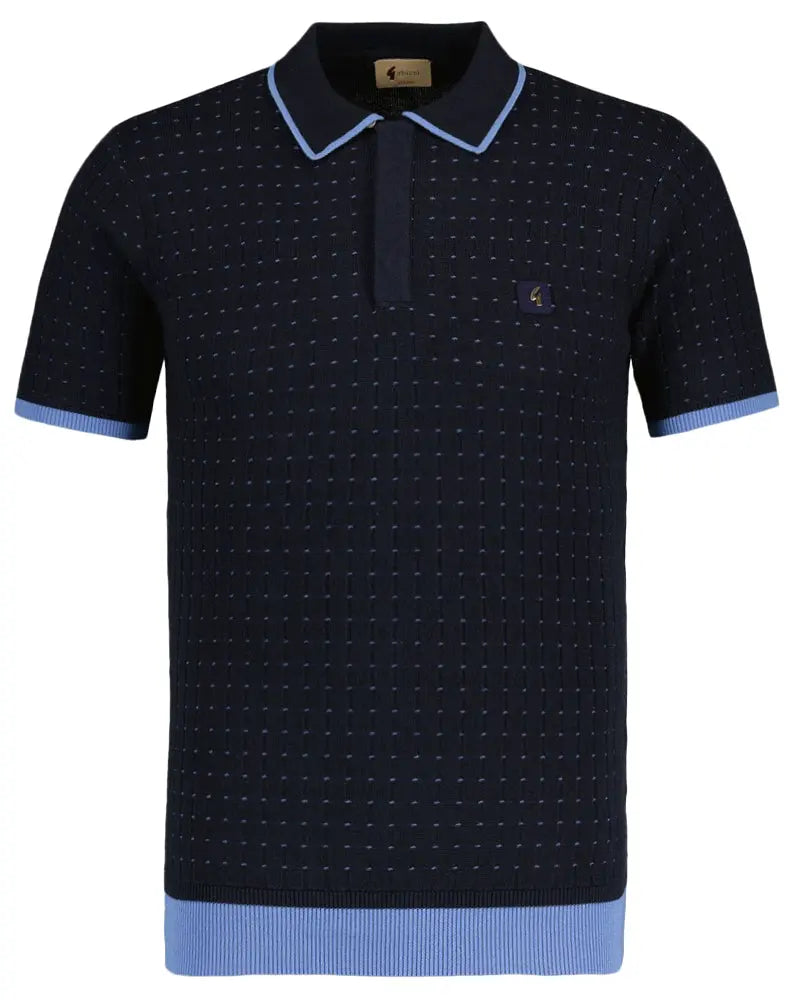 Jura 3-button Knitted Polo Shirt - Navy