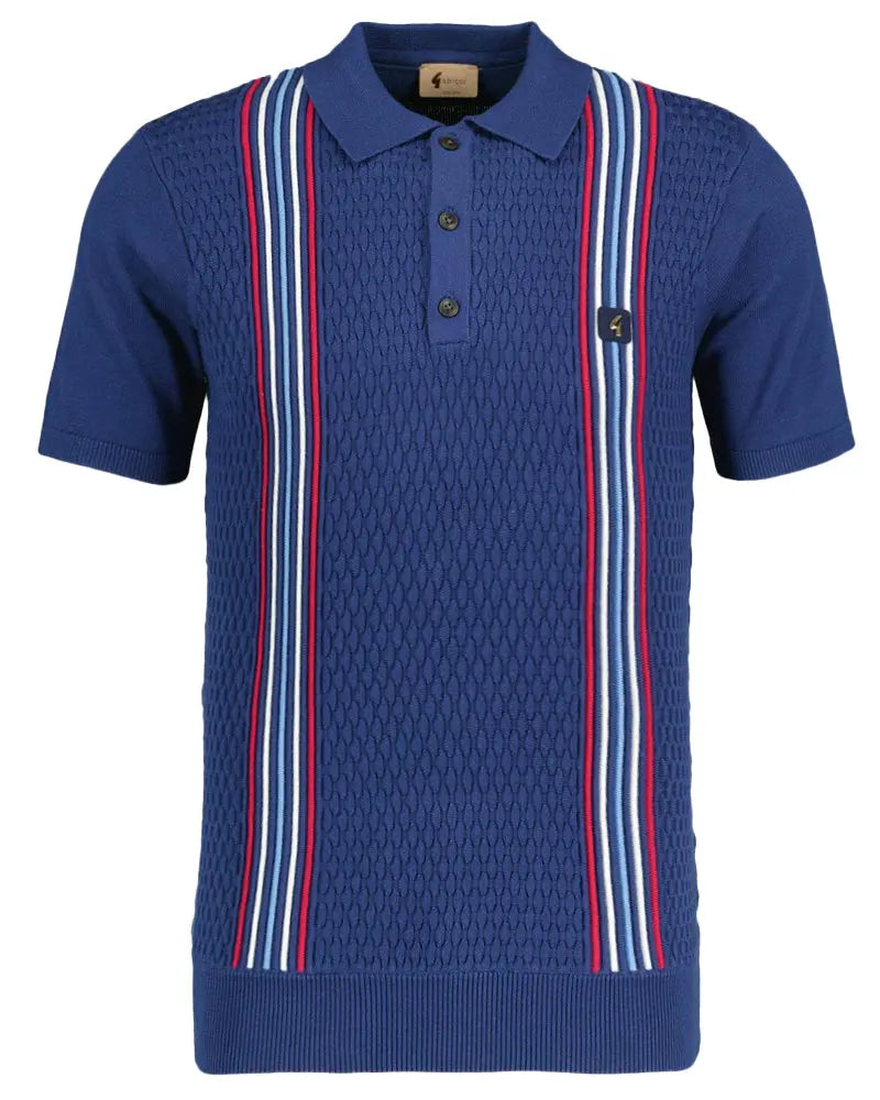 Woon Knitted Polo Shirt - Blue