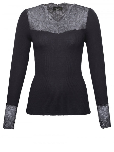 Silk T Shirt With Lace