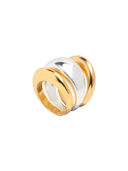 Gold And Silver Triple Ring Set