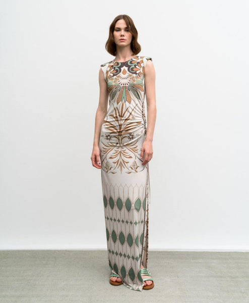 access-fashion-side-gathering-maxi-printed-dress