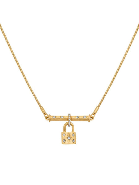 Gold Padlock Necklace