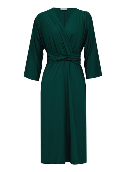 Sea Green Soft Faux Wrap Dress