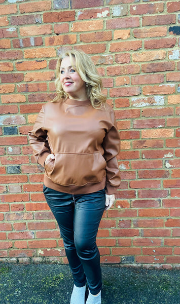 Faux Leather Top