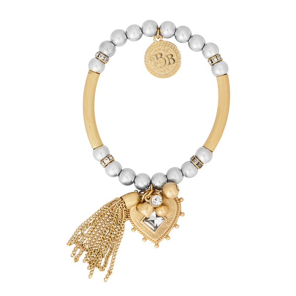 Gold And Silver Devotion Ball Bracelet