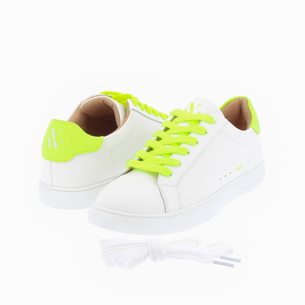 White Pump With Fluorescent Laces