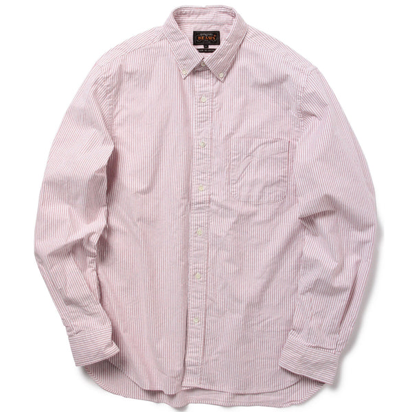 B D Oxford Candy Stripe Shirt Wine